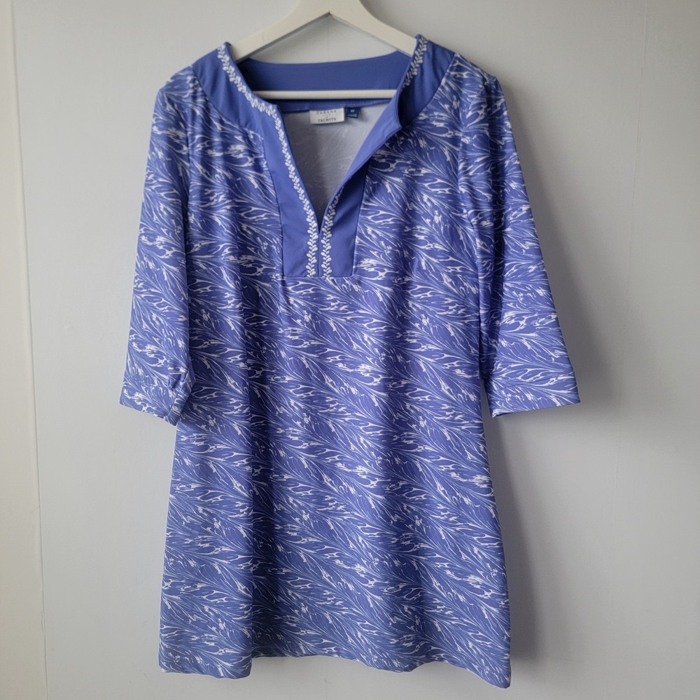 Talbots Cabana Life Coastal Chic Embroidered Tunic Dress sz M Swim Cover Up